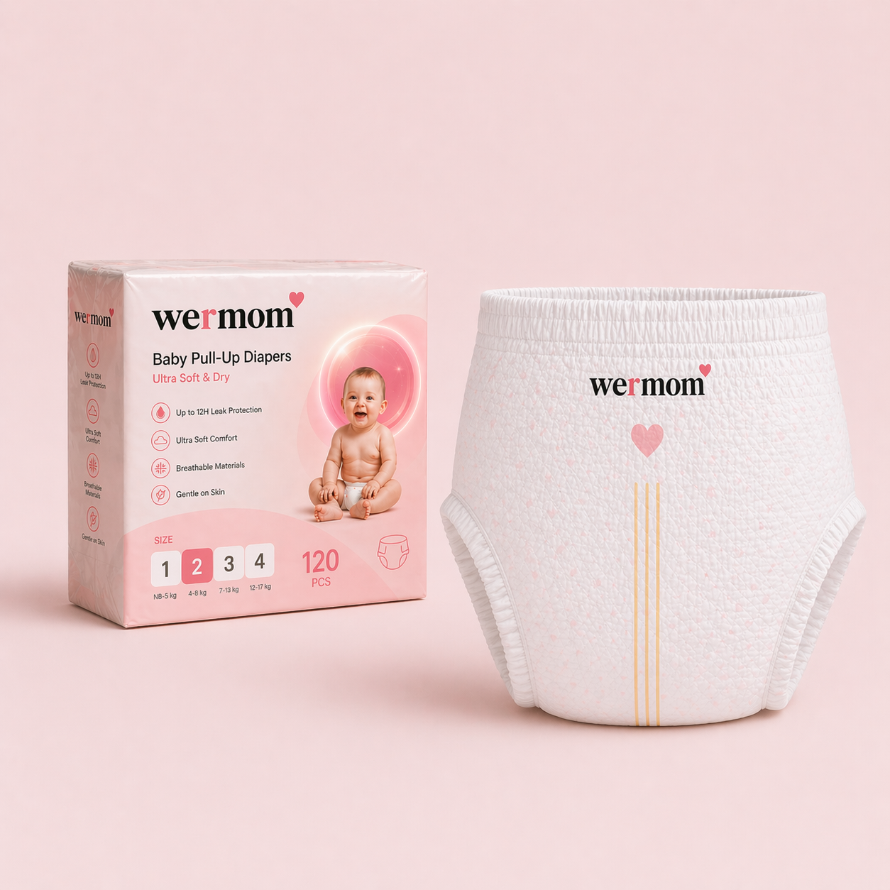 Daily Cloud Shield: All‑in‑One Pull On Diaper Care - Box of 2 (120 Diapers Total)